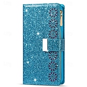 cheap 2026 Samsung Galaxy S26 Series-Phone Case For Samsung Galaxy S26 S26 Plus S26 Ultra Wallet Case Zipper Full Body Protective Kickstand Color Gradient sky PU Leather