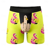  Homme Animal Dessin animé Flamant rose Boxers extensibles Caleçons de Bain Shorts de bain boxeur Drôle Occasionnel Maison Vacances à la Plage Ceinture Élastique Évacuation de l'humidit