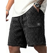 economico Pantaloncini casual-Per uomo Shorts Pantaloncini casual Pantaloncini di velluto a coste Tasca Semplice Comodità Traspirante Corto Casuale All'aperto Vacanza Vacanza Streetwear Nero Bianco Inelastico