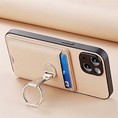 abordables 2026 Samsung Galaxy S26 Série-téléphone Coque Pour Samsung Galaxy S26 S26 Plus S26 Ultra Coque Arrière avec Support Support Anneau Emplacement Carte Rétro TPU Fibre faux cuir