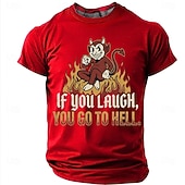 Voor heren Grappig jargon T-shirt Korte mouw T-shirt 3D-afdrukken Strakke ronde hals Overhemd Modieus Dagelijks Dagelijks Straat Rood Zomer Lente Kleding S M L XL XXL XXXL