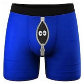  Муж. Мультипликация Большие глаза Имитация молнии Эластичные боксерские трусы Плавки Боксерские шорты для плавания Веселая Повседневные Дом Пляжный отдых