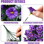  2/4 stk kunstige falske hengende blomster planter for utendørs utendørs vår sommer dekorasjon imitert silke UV-bestandig realistisk morgenfrue slepende slyngplanter for hjem veranda terrasse balkong