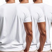 billiga grundläggande t-shirts-Herr T-shirt T-tröja Kortärmad V-hals Sommar Vår Slät Designer Grundläggande Modernt Modernt 3 st Ledigt Semester Gata 8# 9# 4# Topp t-shirt för män