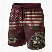 economico Shorts Patriottici 250-Per uomo 4 luglio, 250° anniversario degli Stati Uniti Aquila Bandiera degli Stati Uniti Costumi da bagno Pantaloncini da mare Pantaloncini da Surf Misura del girovita medio Patriotico Ferie Tasche