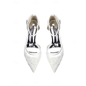 abordables Madre de la Novia/Novio-Zapatos de tacón de bloque azul marino para mujer con bordado de encaje y detalles de cuentas, elegantes zapatos para la madre de la novia para bodas en la ciudad, zapatos de tacón de punta para