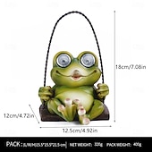 billige Pathway Lights &amp; Lanterns-Utendørs solcelledrevet vanntett froskehuske harpiks hengende lykt, dekorative LED-lys for hage, terrasse, balkong, gårdsplass, sti, villa landskapsbelysning – 18x12x12,5cm