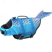 cheap Lifejackets-Shark Dog Safety Life Vest, Mermaid Dog Life Vests for Swimming with Superior Buoyancy and Rescue Handles for Swimming Pool Beach Boat