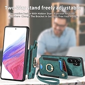 cheap 2026 Samsung Galaxy S26 Series-Phone Case For Samsung Galaxy S26 S25 Edge S24 S23 FE S22 Plus  Ultra A56 A36 A26 A16 A06 Wallet Case with Wrist Strap Shockproof TPU PU Leather