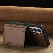 abordables 2026 Samsung Galaxy S26 Serie-teléfono Funda Para Samsung galaxia S26 S26 Plus S26 Ultra Tarjetas billetera Magnética Soporte de carga inalámbrica Ranura para tarjetas Retro Cuero de PU
