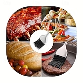 voordelige Grills voor buiten koken-2PCS Heavy-Duty Stainless Steel Silicone Basting Brush with Ergonomic Handle - Non-Stick and Heat-Resistant, Suitable for Barbecue, Baking, Cooking, Grilling, Pancakes, Waffles, Barbecue Accessories