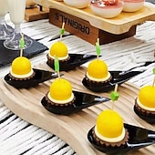 billiga Köksredskap och -apparater-50 st svarta droppformade kryddskålar för engångsbruk, mini-förrätt &amp;såstallrikar, återanvändbara, perfekta för picknick, camping och servering av kryddor som chilisås