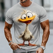  Voor heren dier Grappig Eend T-shirt Korte mouw T-shirt 3D-afdrukken Strakke ronde hals Overhemd overdreven Ontwerper Feest Feestdagen blauw Wit Zomer Lente Kleding S M L XL XXL XXXL
