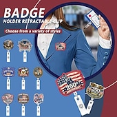 economico 250° Anniversario degli Stati Uniti-Porta badge retrattile per il 250° anniversario dell'America con clip a coccodrillo, porta badge identificativo per il 250° anniversario dell'indipendenza, accessori per il 4 luglio 1776-2026, regalo