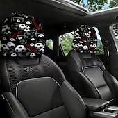 billiga Hemtextil-2 st nackstödsskydd med fotbollstryck, bilinredning, moderiktigt sätesskydd, enkla att installera, lämpliga för långkörning, stadspendling, perfekt rolig bildekor, ökad komfort
