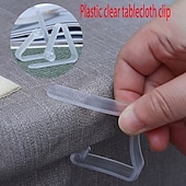 economico Forniture per eventi e feste-48 clip trasparenti per tovaglia, clip di fissaggio per tovaglia da cucina, clip per tovaglia per uso domestico, superficie antiscivolo invisibile, non è necessaria la foratura.