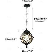 Недорогие Дизайн глобуса-Уличные подвесные светильники, водонепроницаемые, IP23, для крыльца, черная металлическая люстра с прозрачным стеклянным плафоном в железном каркасе, наружный фонарь для входа, патио, интересные идеи для жизни.