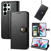 cheap 2026 Samsung Galaxy S26 Series-Phone Case For Samsung Galaxy S26 S26 Plus S26 Ultra Wallet Case Flip Cover with Wrist Strap Kickstand Retro TPU PU Leather