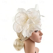 economico Fascinatori-Fascinator Organza Matrimonio Compleanno Elegante Vintage Carino Con Piuma Tulle Copricapo Copricapo