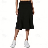 cheap Women's Skirts &amp; Skorts-Women's Solid Colored Casual Skirt Tennis Skirts Sport Skirt High Waist Quick Dry Breathable Tennis Golf Pickleball Skirt Dark Grey Black Wine Tennis Clothing