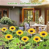  Solarbetriebene LED-Leuchtlaterne in Sonnenblumenform – Weg- und Hofbeleuchtung mit Pflanzenmotiv für die Weihnachtsfeier &Landschaftsdekoration, wasserdichte Rasenbodenleuchte