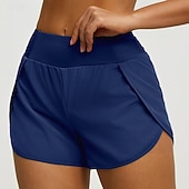 abordables Pantalones cortos deportivos-Mujer Bermudas Chinos Pantalón corto Ropa de calle Casual Corto Media cintura Color sólido Cintura elástica Confortable Transpirable Elástico Diario Exterior Gimnasia Violeta Azul marinero Gris