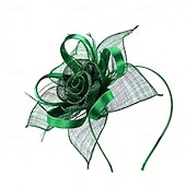 abordables Fascinadores-Fascinators Lino Tejido Boda Cumpleaños Elegante Vintage Estilo lindo Con Pluma Cintas Celada Sombreros