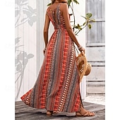 economico Vestiti-Stile Boho Retrò Vintage Boho Lunghezza lunga Vestito Senza maniche Stile Boho Scollo a V Costume Per donna Mascherata Festival Musicale Festa a tema retrò Adulti Vestito Estate