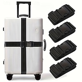 preiswerte Gepäck- und Reiseaufbewahrung-4PCS Luggage Straps, 200CM Adjustable Travel Bag Belts with Buckle, Secure Suitcases, Quick Luggage Identification, Multiple Colors, Travel Essential, Gift Idea