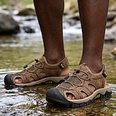 baratos sandálias de exterior-Sandálias masculinas para atividades ao ar livre, com design durável e respirável, tiras ajustáveis e sola antiderrapante. Perfeitas para caminhadas, atividades aquáticas, férias na praia e uso casual no verão.