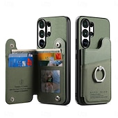 billiga 2026 Samsung Galaxy S26 Serien-telefon fodral Till Samsung Galaxy S26 S26 Plus S26 Ultra Skal med stativ Ringhållare Ringspänne Kontor / företag TPU PU läder