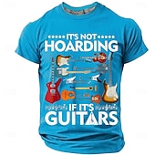 economico T-shirt Grafiche di Musica e Strumenti-Per uomo Chitarra Gergo divertente Maglietta Manica Corta maglietta Stampa 3D Girocollo Camicia Moda Quotidiano Quotidiano Streetwear Blu Rosso Estate Primavera Abbigliamento S M L XL XXL XXXL