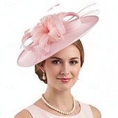 economico Fascinatori-Fascinator Tessuto Matrimonio Compleanno Elegante Vintage Carino Con Piuma Floreale Copricapo Copricapo