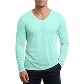 Χαμηλού Κόστους βασικά μπλουζάκια-Ανδρικά Μπλουζάκι Κοντομάνικα Μπλουζάκι μπλουζάκι Μακρυμάνικο πουκάμισο Μακρυμάνικο Λαιμόκοψη V Καλοκαίρι Άνοιξη Όλες οι εποχές Σκέτο Με Υφή Μοντέρνα Υψηλής Ποιότητας Βασικό Κλασσικό Causal