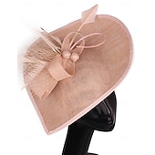 cheap Fascinators-Fascinators Polyester Wedding Birthday Vintage Cute Retro With Feather Headpiece Headwear