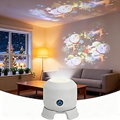 baratos luzes do projetor de galáxia estrela-Projetor de luz LED dinâmico e giratório, com rotação de 360°, recarregável via USB, com padrões dinâmicos de flocos de neve, oceanos e Natal para quarto, banheiro e corredor.