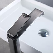 economico Rubinetti per lavandino bagno-Rubinetto per lavabo da bagno - classico rubinetto da bagno monocomando a foro singolo galvanizzato color grigio gomma