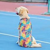 Недорогие Одежда и аксессуары для собак-Костюм собачьей гавайской рубашки, стильные летние футболки для собак, гавайская рубашка для маленьких, средних и больших собак, дизайн для летнего отдыха в стиле луау на пляже или в лагере.