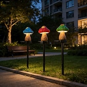 tanie Światła ścieżki i latarnie-Lampy ogrodowe z żywicy zasilane energią słoneczną, wodoodporne, oświetlenie ścieżek zewnętrznych, dekoracja ogrodu w stylu willi (1 szt.)