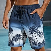 ieftine Plante și flori tropicale-Bărbați Copac de cocos Culoare gradient Plante tropicale Boxeri înot Pantaloni Scurți de Înot Pantaloni Scurti Talie medie Hawaiană Vacanta la plaja Buzunare laterale Căptușeală din plasă Talie