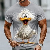economico Magliette con stampa animale-Per uomo Animale Divertente Anatra Maglietta Manica Corta maglietta Stampa 3D Girocollo Camicia Esagerato Designer Feste Ferie Blu Bianco Estate Primavera Abbigliamento S M L XL XXL XXXL