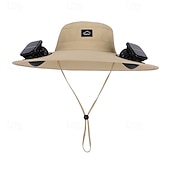 cheap Camping Lights &amp; Lanterns-2026 New Solar-Powered Outdoor Sun Hat with Dual Fans, Digital Battery Display, Wide Brim, Lightweight Breathable Cap for Hiking, Fishing, Camping, Travel, Beach, Summer