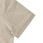baratos Polo Clássico Masculino-Homens Camisa de linho Camisas Polo Casual Rua Lapela Manga Curta Básico Moderno Cruz Botões Verão Primavera Normal Preto Branco Azul Marinha cáqui Verde Tropa Cinzento Camisa de linho