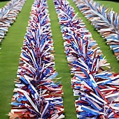 cheap U.S. 250th Anniversary-4Pcs Patriotic Tinsel Garland Red White Blue Foil Streamers 78.7in Metallic Fringe Decorations for 4th of July Independence Day Memorial Day Labor Day American Flag Theme Party Decor Durable Plastic