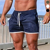 Недорогие Плавки и шорты для серфинга-Муж. Пляжные шорты Купальные шорты Обтягивающие длинные шорты Однотонный Кулиска С карманами Быстровысыхающий С карманами Пляжные шорты Нижняя часть Серфинг Пляж  Водные виды спорта Лето