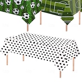 رخيصةأون مباراة كرة القدم العالمية 2026-طقم من 3 مفارش طاولة لكرة القدم، مناسبة لمباريات الصيف العالمية، مقاس 54 × 108 بوصة، غطاء طاولة من البولي إيثيلين المقاوم للماء للاستخدام مرة واحدة، زينة طاولة لحفلات ذات طابع رياضي، مثالية لأعياد