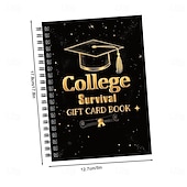  libretto di carte regalo per la sopravvivenza al college, libretto di carte regalo per la laurea 2026, formato 7 x 5 pollici, libretto organizer per la sopravvivenza, kit di assistenza per la partenza