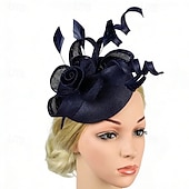 cheap Fascinators-Fascinators Flax Wedding Birthday Vintage Cute With Tulle Headpiece Headwear