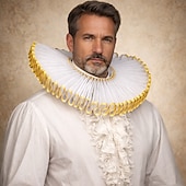 baratos Acessórios e mais-Rococó Vitoriano Renascentista Gola de babados elizabetana Nobre Mulher nobre Fantasia Unisexo Dia Das Bruxas Carnaval Espetáculo LARP Ren Faire Adulto Colar