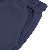 cheap Holiday-Men's Shorts Linen Shorts Summer Shorts Beach Shorts Drawstring Elastic Waist Buttons Plain Solid Comfort Breathable Knee Length Daily Outdoor Beach Vacation Fashion Black White Inelastic
